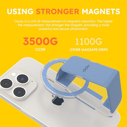 CLCKR for MagSafe Phone Grip Stand, Magnetic Phone Holder with Kickstand - color: Blue