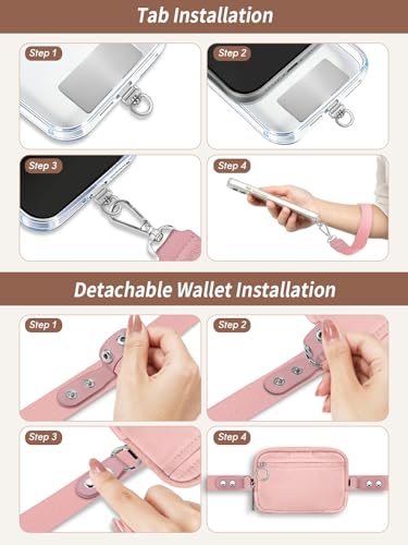 Clip and Go Strap for Phone with Wallet Crossbody Lanyard Solid - color: 1 Pk