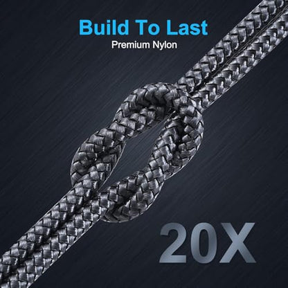 4 in 1 Multi Charging Cable Multi USB Fast Charging Nylon Cord (7.2Ft)