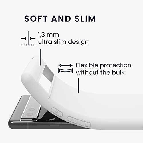 kwmobile Case Compatible with Google Pixel 6a Case - Soft Slim Protective TPU Silicone Cover - White Matte - color: white matte
