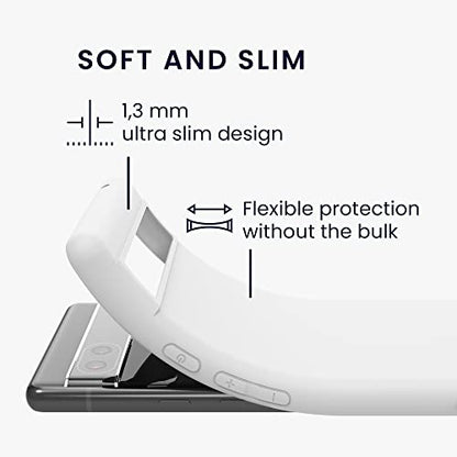 kwmobile Case Compatible with Google Pixel 6a Case - Soft Slim Protective TPU Silicone Cover - White Matte - color: white matte