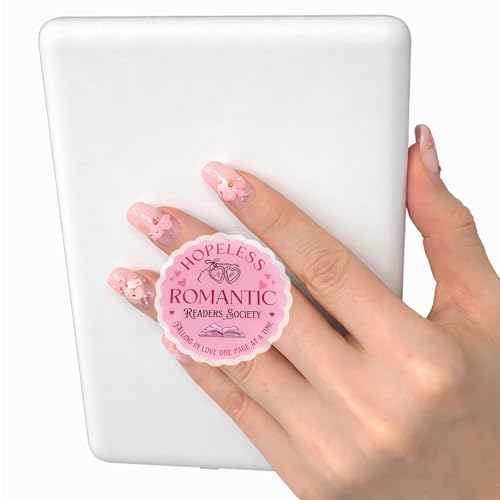 Cute Pink Round Expandable Collapsible Grip, for with Kindle E-Readers, iPhones and Smartphones,Rotating Folding Elastic Base, A Gift for Book Lover - color: ROMANTIC