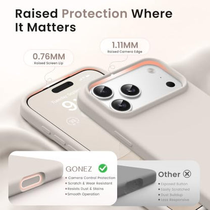 GONEZ Magnetic for iPhone 17 Pro Case, Silicone Cover Stone - color: A-Stone, size: Iphone 17 Pro