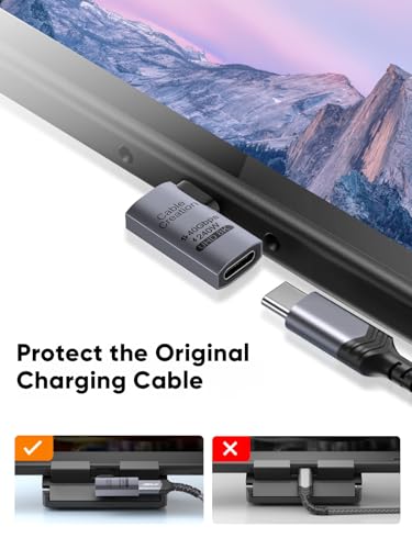 CableCreation Right Angle USB C Adapter 2 Pack, USB C Adapter 80Gbps 240W - style: Right Angle