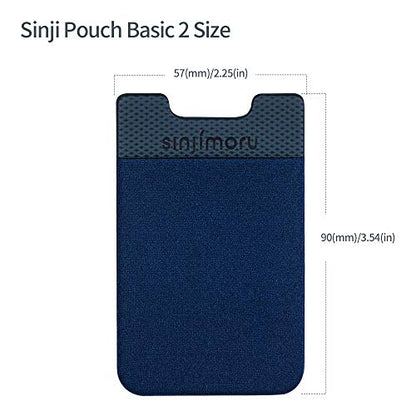 Sinjimoru Cell Phone Wallet Stick on, Card Holder for Back of Phone, Navy - color: Navy