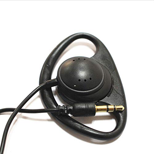 D Shape Earpiece Headset 3.5mm Single Side Earphone Hook Earbud for Tour Guide System Receiver Tablet Laptop PC Skype YouTube MP3/4 DVD
