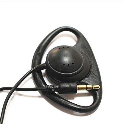 D Shape Earpiece Headset 3.5mm Single Side Earphone Hook Earbud for Tour Guide System Receiver Tablet Laptop PC Skype YouTube MP3/4 DVD