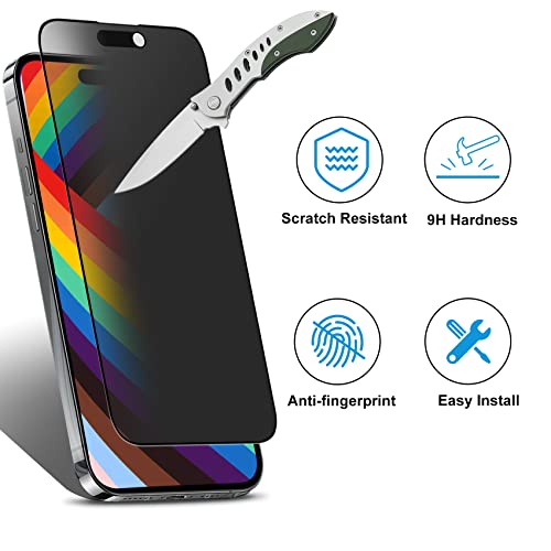 Mothca Matte Privacy Screen Protector for iPhone 14 Pro Max 6.7-inch with Alignment Sticker, Anti-Spy Anti-Glare Full Coverage Tempered Glass Anti-Fingerprint Shield Smooth & No Dark, Easy to Install - size: iPhone 14 Pro Max-6.7 Inch