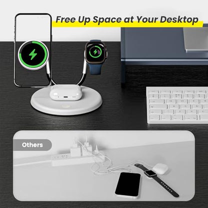Magnetic Charging Station, 3 in 1 Wireless Charger Stand