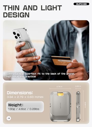 SUPCASE for MagSafe Wallet with Stand, Hold 6 Cards, Frost Gray - color: Frost Gray