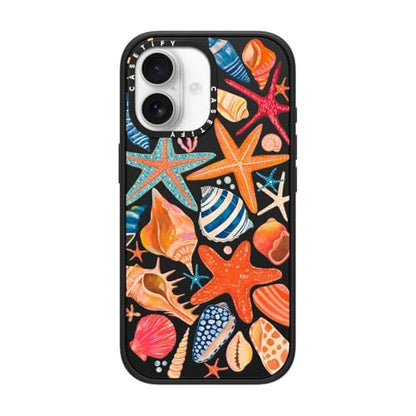 CASETiFY for iPhone 17 Case - Impact Compatible with MagSafe | 8.2 ft. 4x Military Grade Drop Protection | Sea Shells by Grace Andersson | Matte Black - color: Sea Shells by Grace Andersson, size: Iphone 17 (6.3")