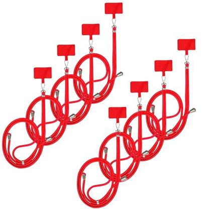 8 Packs Cell Phone Lanyards for Around The Neck,Adjustable Crossbody Phone Strap,Lanyard Phone Holder - color: Red