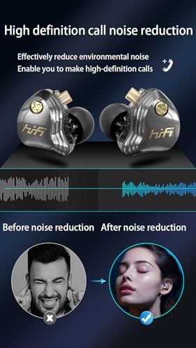 3.5mm Wired IEM Earbuds with Mic, 10mm Driver, Detachable Cable - color: Silver, size: 3.5mm