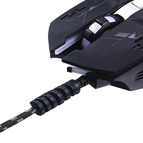 Jetec 12 Pcs Charging Cable Protector Silicone Spiral Charger Cable Saver - color: Gray and Black