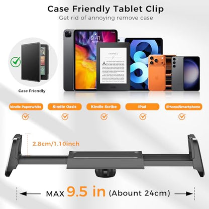 Kefotic Long Gooseneck Tablet Holder, eReader Mount