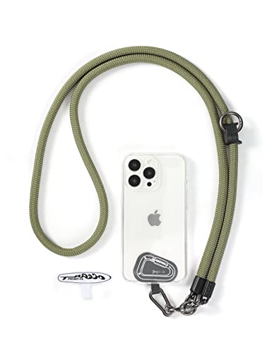 Cell Phone Lanyard ×1, Tether Tab ×2, Universal Adjustable Phone Strap, Crossbody, Neck Phone Lanyard, Rope Strap - color: Green