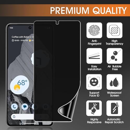 3 Pack TPU Privacy Screen Protector for Google Pixel 9A 6.3" - size: Google Pixel 9A