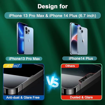 Screen Protector for iPhone 13 Pro Max & iPhone 14 Plus 6.7 inch, 2 Pack | Blue Light Blocking Tempered Glass Film, Eye Protection, Case Friendly, No Bubble,with Easy Installation Kit - size: iPhone 13 Pro Max & iPhone 14 Plus (6.7 inches)