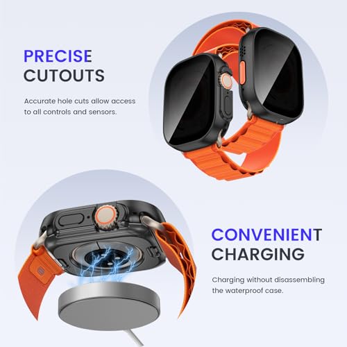 Goton Privacy Waterproof Case for Apple Watch Ultra 3/2/1 49mm - color: Matte Black, size: 49mm