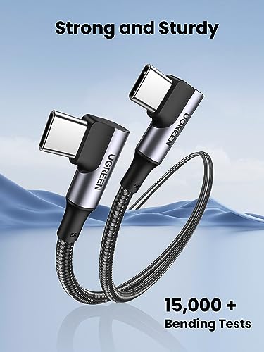 UGREEN 100W Right Angle USB C Cable, 90° Ends Fast Charging, 3.3ft - size: 3.3FT