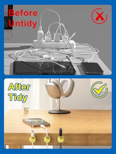 3 Pack Upgraded Cord Management Clips with Extra-Large Adhesive