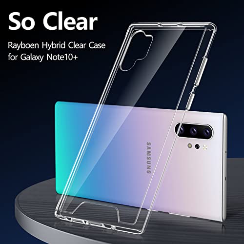 Rayboen for Samsung Galaxy Note 10 Plus Case, Crystal Clear | Transparent, Hard PC Back, Flexible Silicone Edge, Anti-Scratch, Sleek Minimalist, Shockproof Protective, Slim Phone Cover