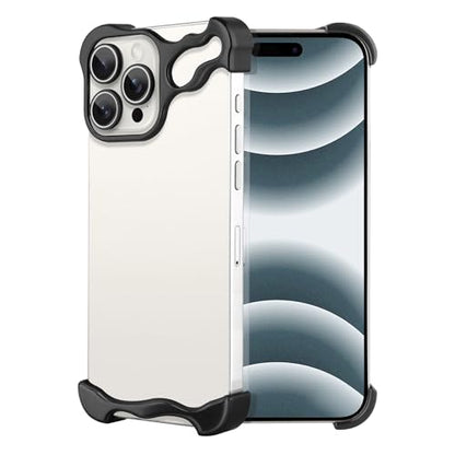 Frameless Phone Case Crafted for iPhone 16 Pro Max Black - color: Aluminum Black, size: iPhone 16 Pro Max