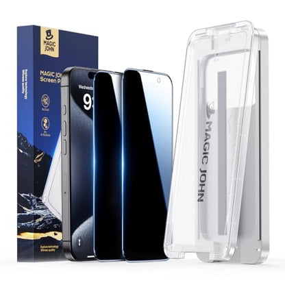 MAGIC JOHN 3rd Gen Upgraded Privacy Screen Protector for iPhone 15ProMax - size: iPhone 15 Pro Max-6.7''