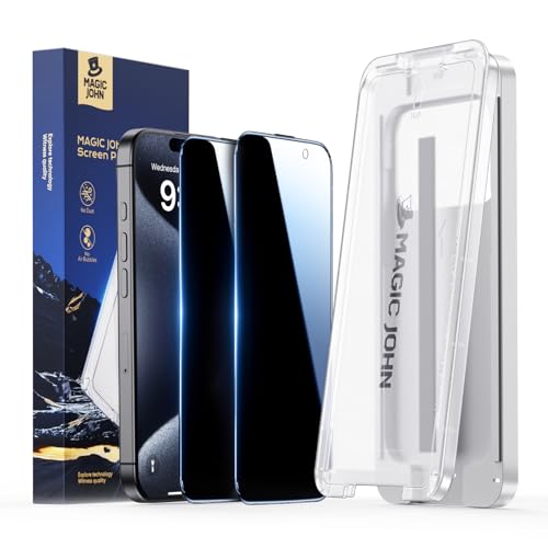 MAGIC JOHN Privacy 3rd Gen Upgraded for iPhone 15 Pro Screen Protector - size: iPhone 15 Pro-6.1''