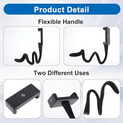 Sibba Stroller Phone Holder for Parent Portable Stroller Phone Holder Mount Universal 17inch Length Flexible Gooseneck Phones Stand with Non-skidding Arm Grip Angle Adjustable for Wheelchair Treadmill - color: Black