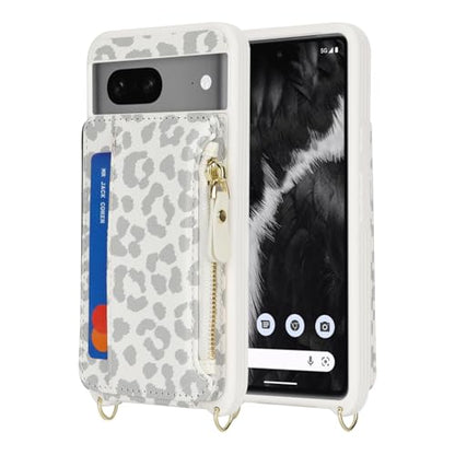 Cavor Compatible with Google Pixel 7 Case Wallet, Leopard White - color: Leopard White, size: Google Pixel 7
