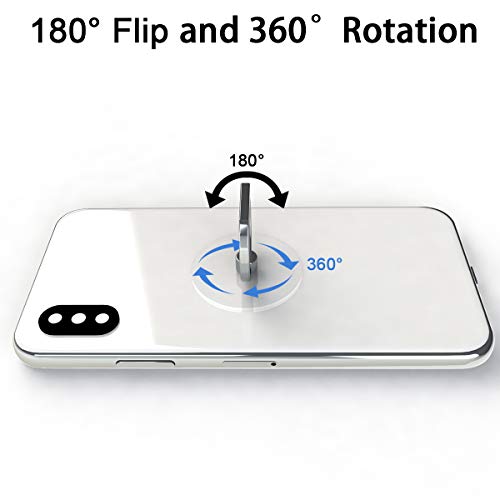 Transparent Phone Ring Holder Grip 360 Degree Free Rotation, Clear Cell Phone Finger Ring Kick-Stand Compatible with iPhone X 8 7 Plus 6S 6 5s 5 SE, Galaxy S9 S8 S7 S6 Edge (Silver) - color: Silver