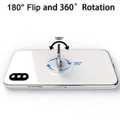 Transparent Phone Ring Holder Grip 360 Degree Free Rotation, Clear Cell Phone Finger Ring Kick-Stand Compatible with iPhone X 8 7 Plus 6S 6 5s 5 SE, Galaxy S9 S8 S7 S6 Edge (Silver) - color: Silver