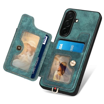 for Samsung Galaxy S26 Plus Case Wallet with Card Slots Green | PU Leather Flip Folio Cover,RFID Blocking Ring Holder,Kickstand,Wrist Strap,Shockproof,Magnetic Protective,Women Men Girls - color: Green, size: Galaxy S26 Plus 6.7 Inch