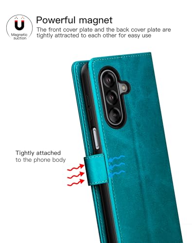 Feitenn for Samsung Galaxy A17 5G (6.7") Case Wallet 2026 with 4 Card Holders Kickstand, PU Flip Leather Magnetic Closure Folio Shockproof Protective Cover, Blue - color: Blue, size: Samsung Galaxy A17 5G