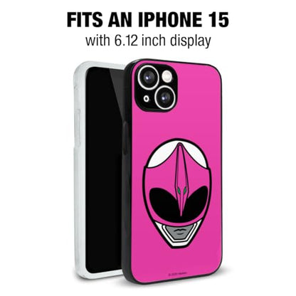 Power Rangers Pink Ranger Helmet Protective Slim Fit Plastic Bumper Case - color: iPhone 15 (Fits 6.12 Inch Display)