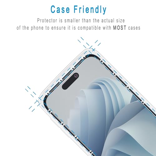2+2 Pack Privacy Screen Protector for iPhone 14 Pro Tempered Glass - size: (Privacy)iPhone 14 Pro 6.1 Inch