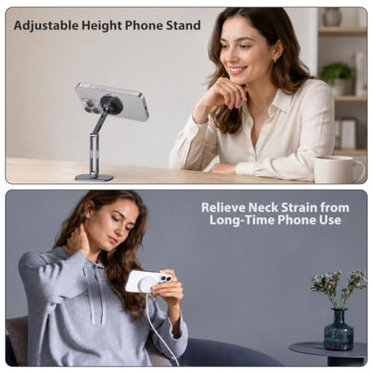 Magnetic iPhone Stand for Desk Office, Height Adjustable Phone Holder - size: Magnetic