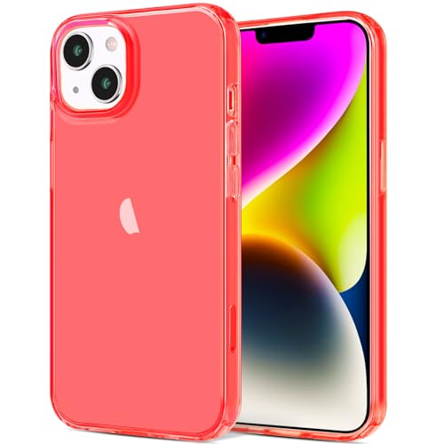JJGoo Compatible with iPhone 13 Case, Clear Red Soft Shockproof Protective Slim Thin Phone Bumper Cover for iPhone 13-6.1 inch 2021 - color: Red