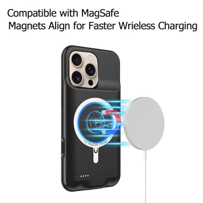 Battery Case for iPhone 16 Pro, 10000mAh Battery Pack Rechargeable Charger Case Support Carplay with Wireless Charging Compatible for iPhone 16 Pro (6.3 inch) External Battery Charging Cover(Black) - size: iPhone 16 Pro-Black
