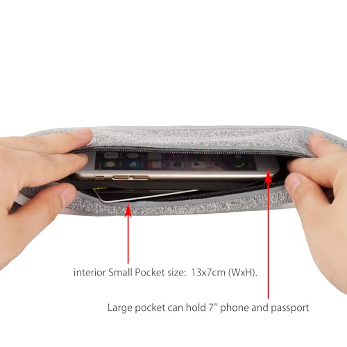 Running belt,Slim Running Waist Fanny Pack Runner Exercise Phone Belt Hip Pouch Bag for Women Men iphone Samsung (White Grey) - color: White Grey