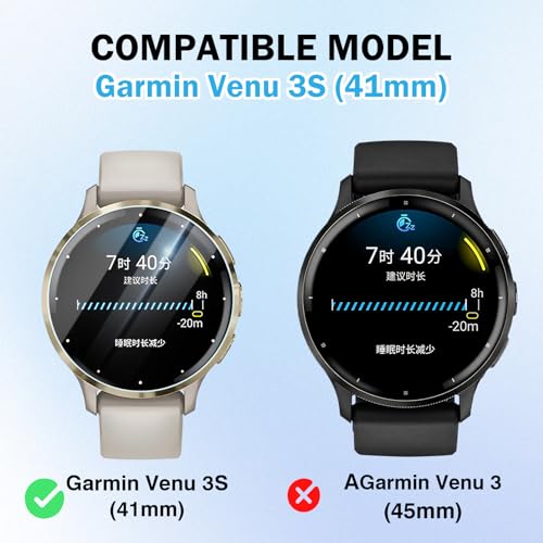 6PCS Compatible for Garmin Venu 3S 41mm Smartwatch Screen Protector Clear，HD Anti-scratch Soft TPU [Not Glass] with Ultra-thin Protector For Venu 3S Protective Film 41mm - size: Garmin venu 3S 41mm