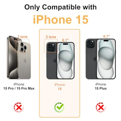 for iPhone 15 Crystal Clear Card Case, [Slim & Protection][Up to 2 Cards] Anti-Yellowing Flexible TPU Wallet Case with Card Holder 6.1" 2023 - size: iPhone 15
