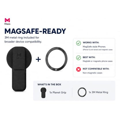 Mass Planet MagSafe Phone Grip, Slim Foldable Holder - Black - color: Black