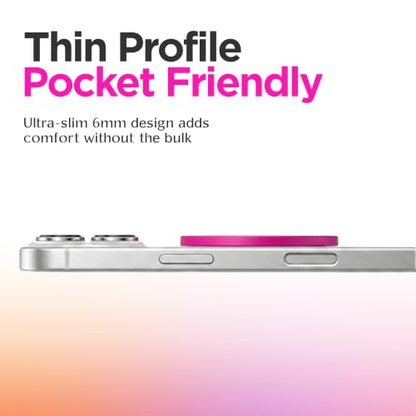 FELONY CASE - Neon Pink Ring Grip and Stand - Version 2.0 - Improved Stronger Magnet, Magnetic Phone Ring Holder for MagSafe Compatible iPhone 17,16, 15, 14, 13, 12, Pro Max, Air - Drop Protection - color: Neon Pink