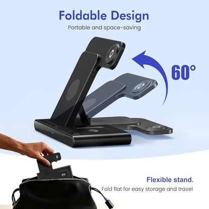 Wireless Charger Fast Charging Station 3 in 1 Charger Stand Desk