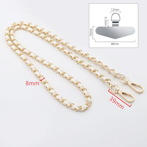 TENOC Universal Metal Phone Wrist Strap/Crossbody Chain - color: C-white