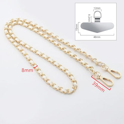 TENOC Universal Metal Phone Wrist Strap/Crossbody Chain - color: C-white