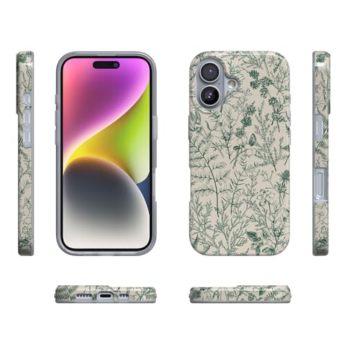 Casely iPhone 17 Case | Green Floral | Sage Garden | Compatible with MagSafe | Classic Ultra Slim Design - color: Sage Garden | Green Floral