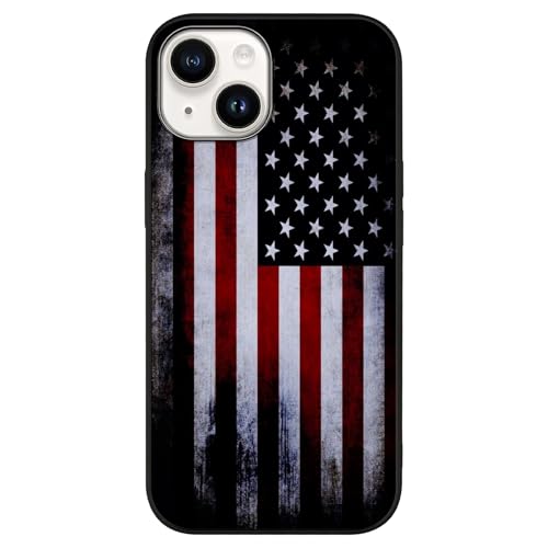 Compatible with iPhone 14 Case American Flag Pattern | Anti-Scratch Hard PC Back, Non-Slip Soft TPU Sides, Shockproof Protection Cover - color: American Flag